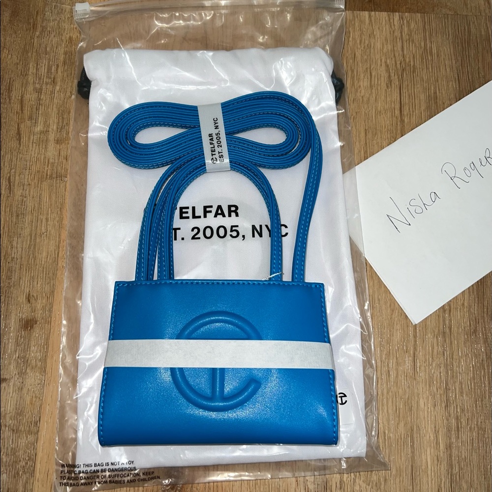 Small Telfar Cyan Bag